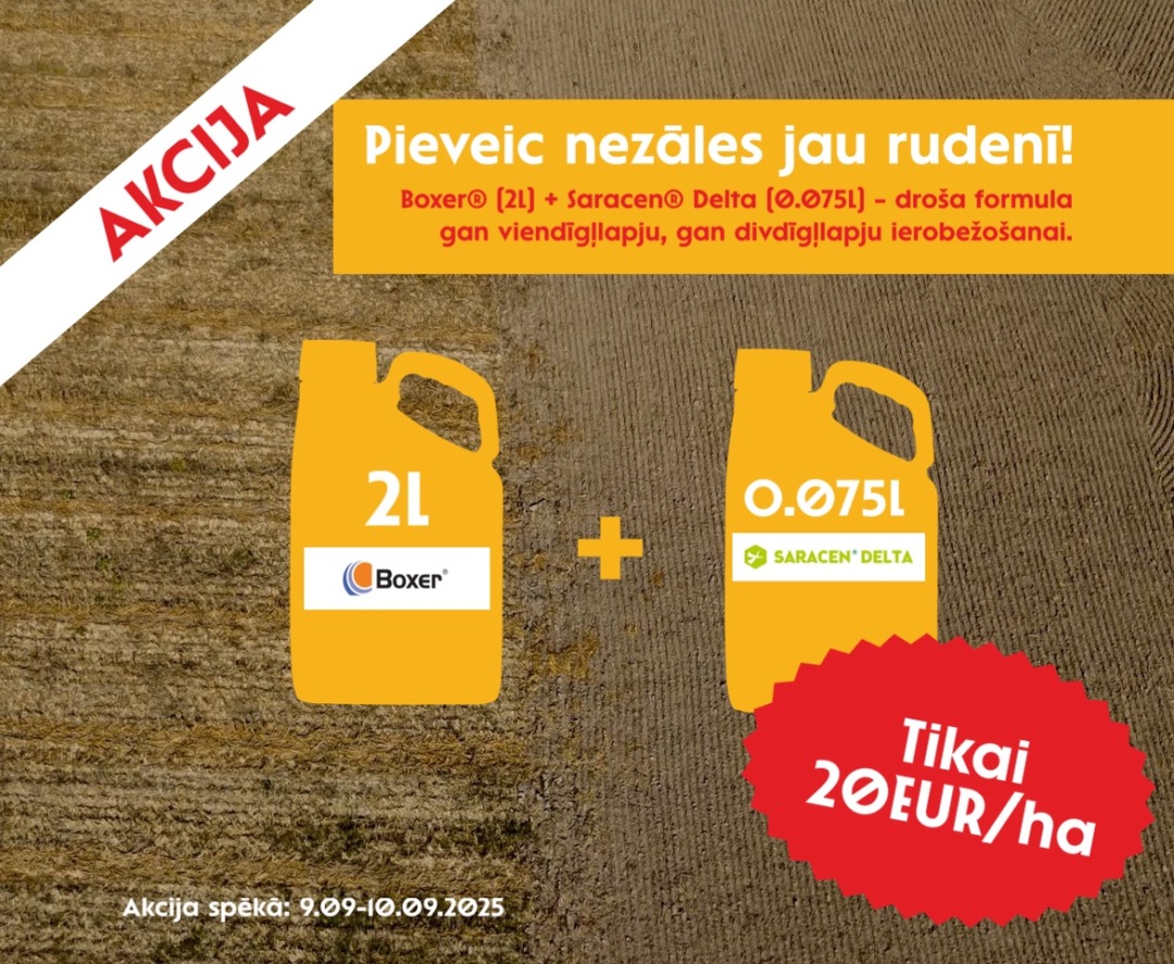 boxer un saracen delta rudens herbicīdu komplekts tikai 20EUR/ha